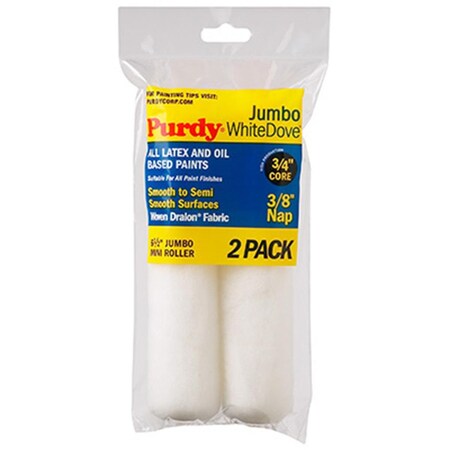 Purdy 140626012 6.5 x 0.38 in. White Dove Jumbo Mini Roller Cover, 2PK PU574453